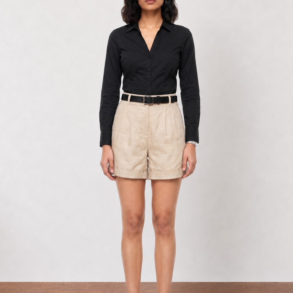 Grace Linen Pleated Shorts