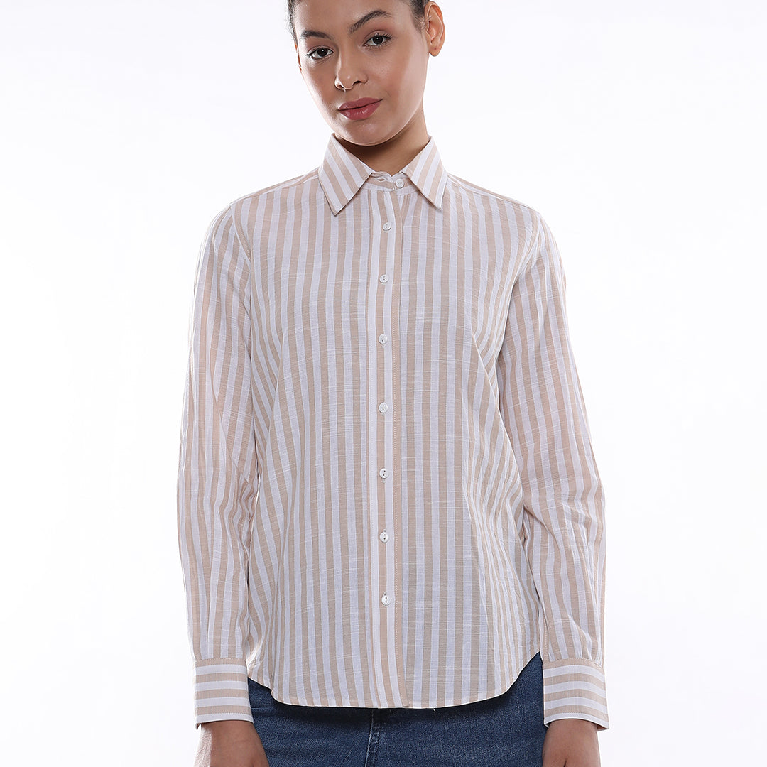 Amber Striped Cotton Formal Shirt
