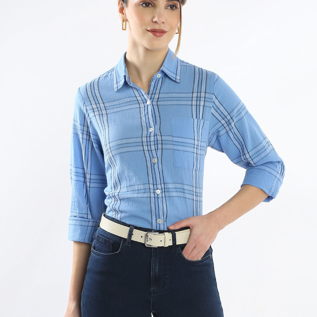 Earnia Checks Cotton Office Shirt