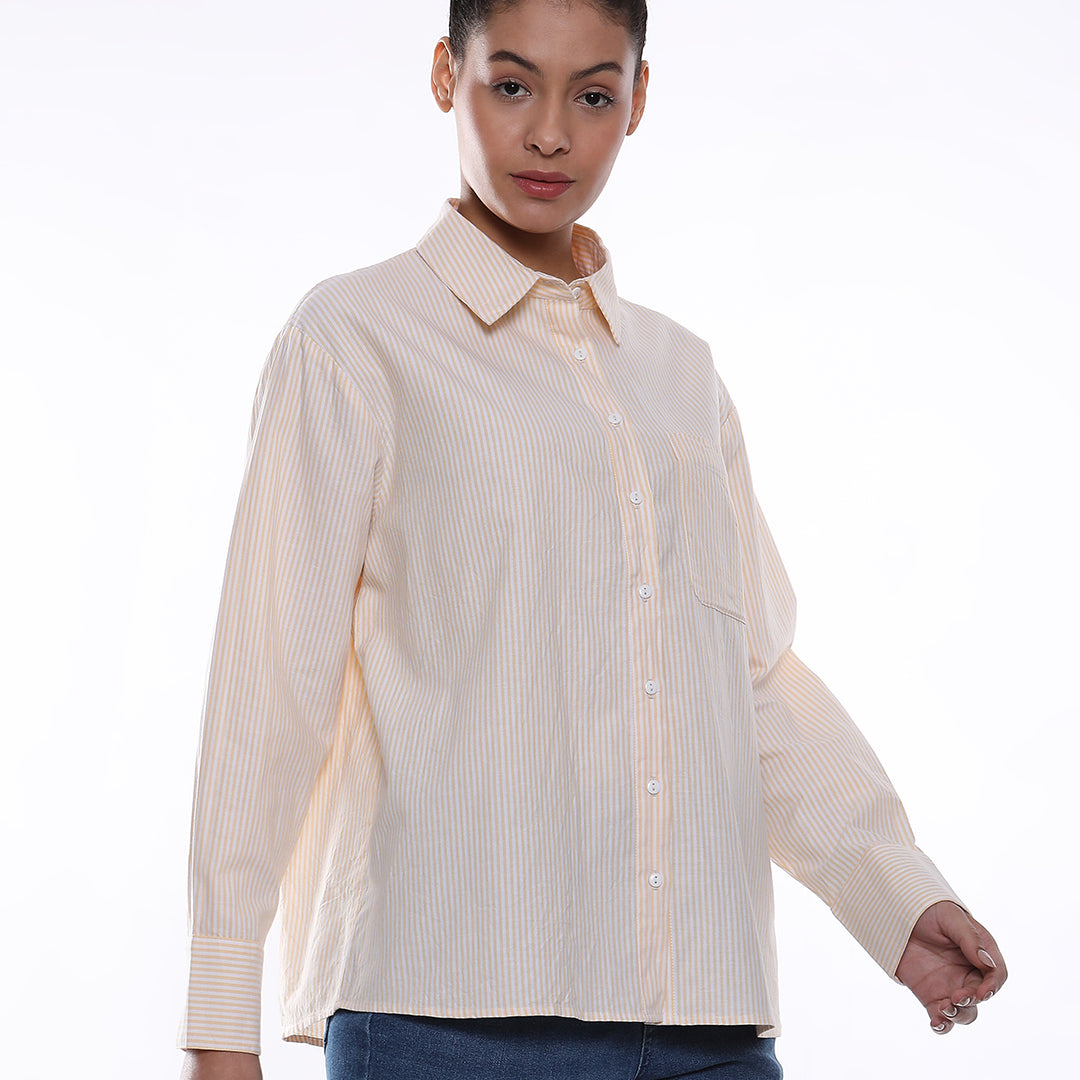 Anissa Striped Oversized Cotton Shirt