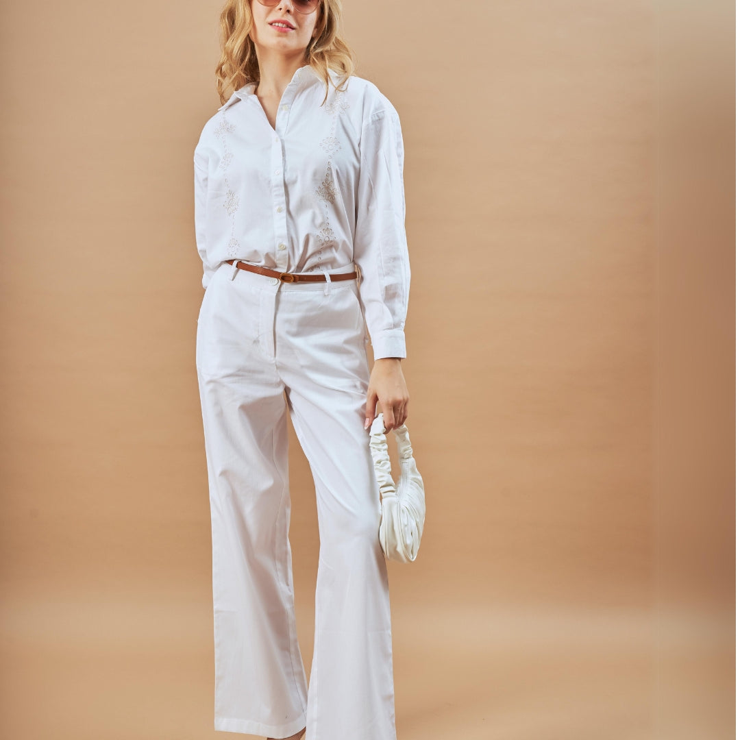 Della Embriodered Cotton Stylish Office Co-Ord Set