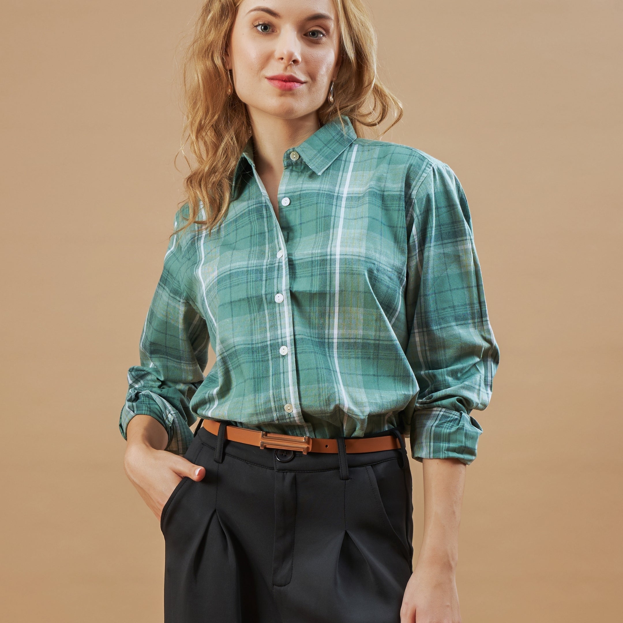 Doralynn Checks Cotton Office Casual Shirt