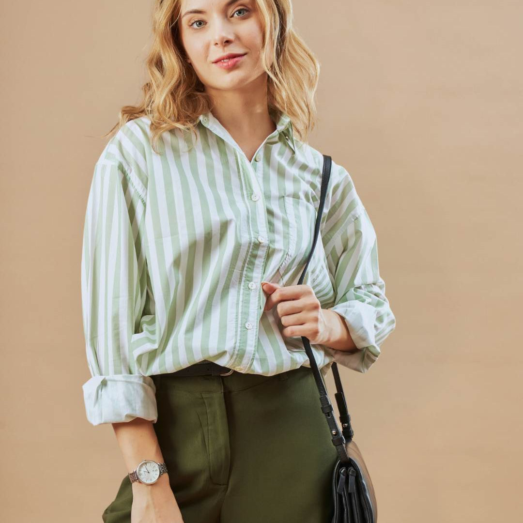 Delilah Stripped Cotton Oversized Shirt