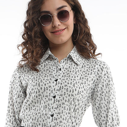 Barilla Floral Print Cotton Shirt