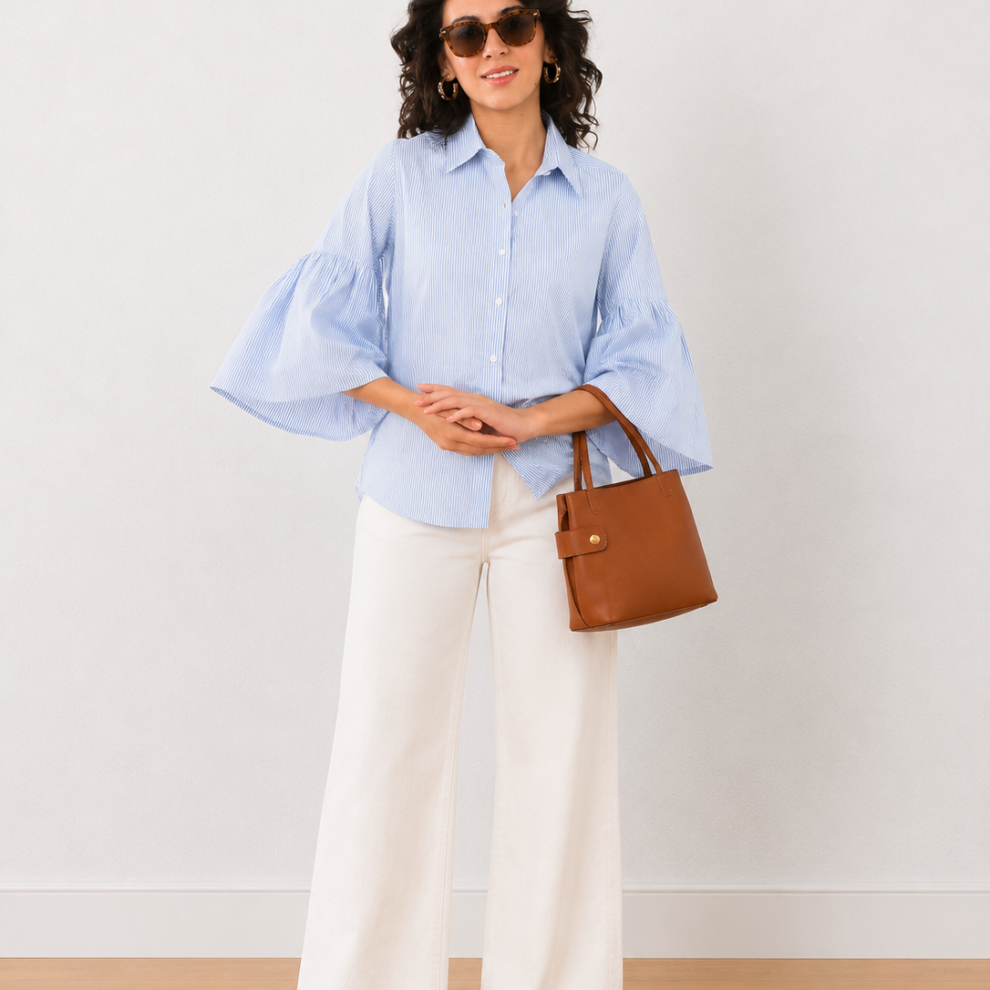 Erica Blue & White Stripes Stylish Formal Shirt