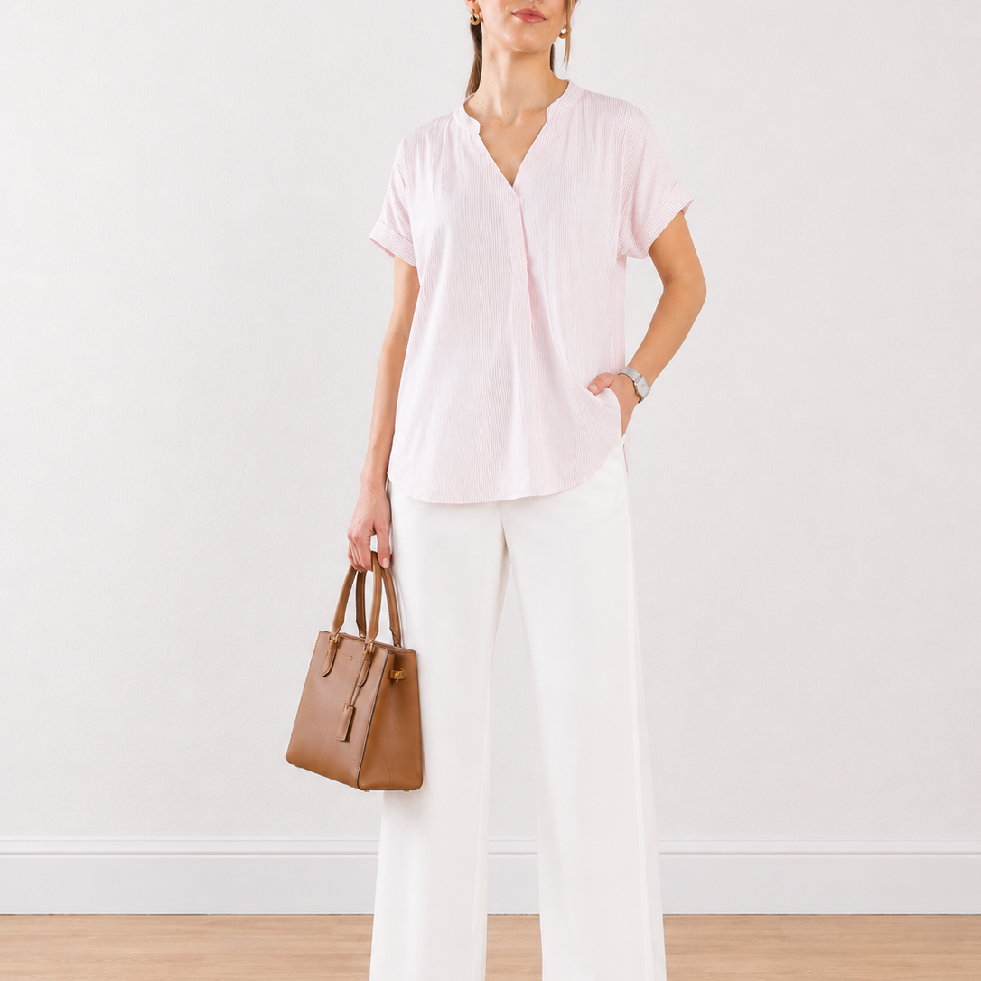 Ellora Stripes Formal Top