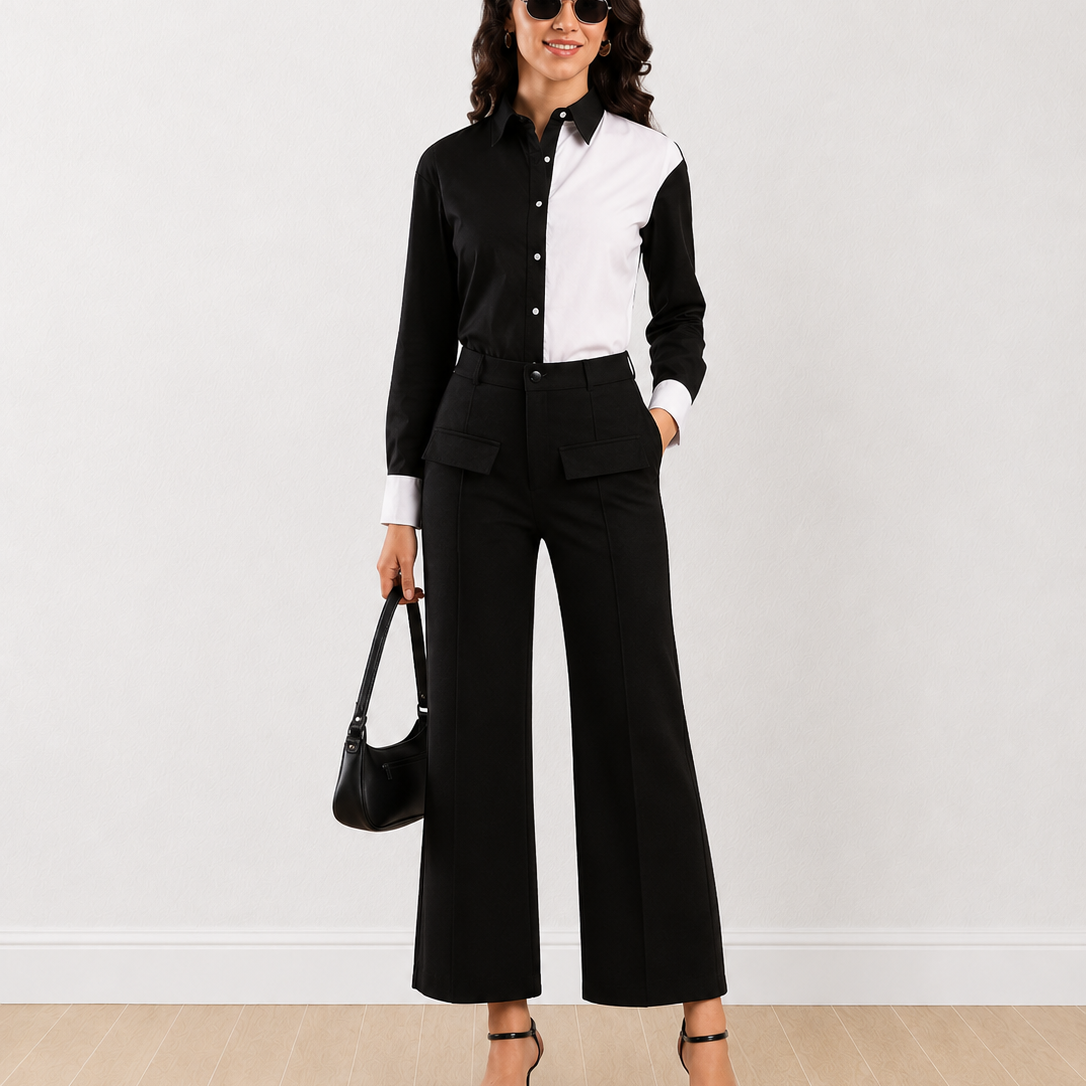Dana Colour Blocked Cotton Shirt