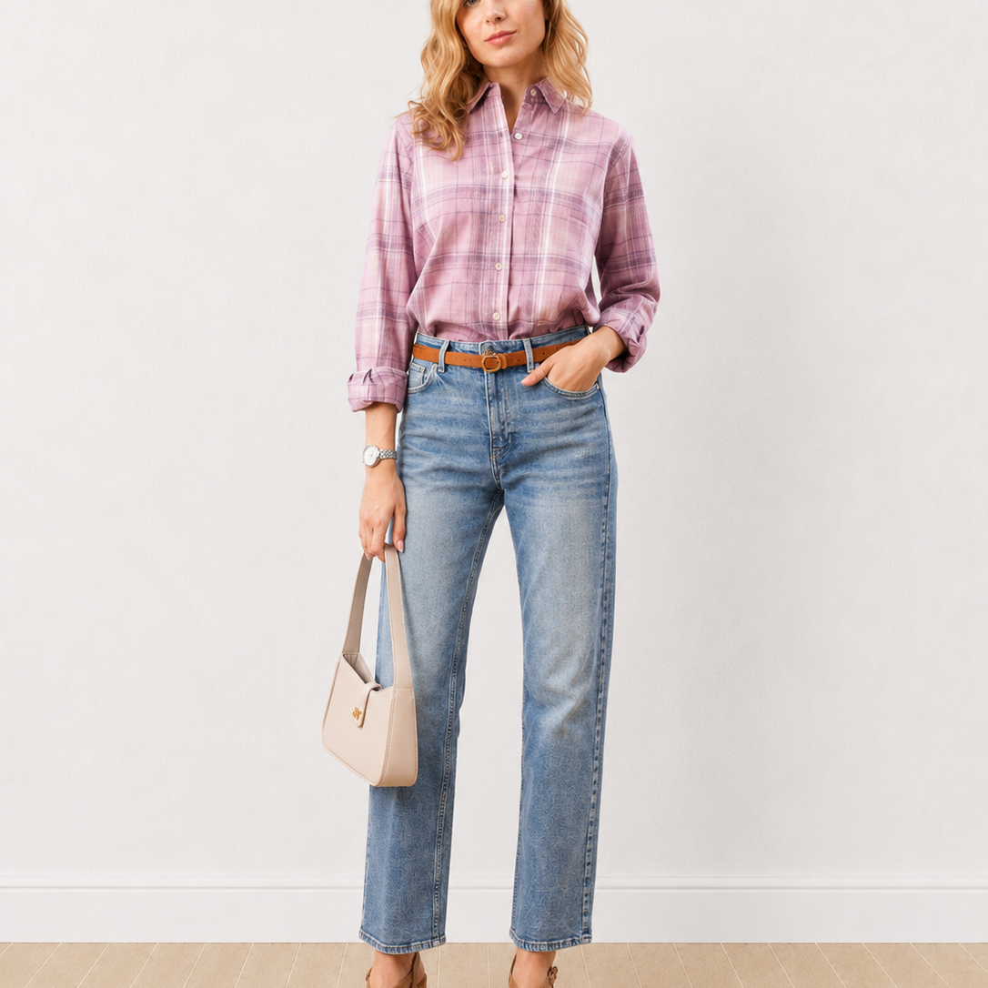 Doralynn Checks Cotton Office Casual Shirt