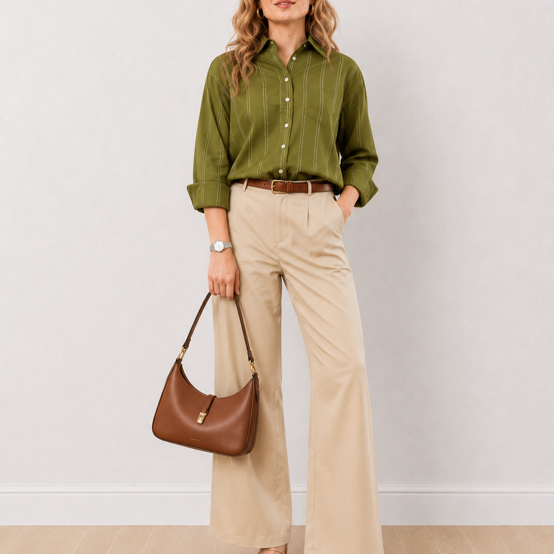 Darlina Striped Cotton Oversized Shirt