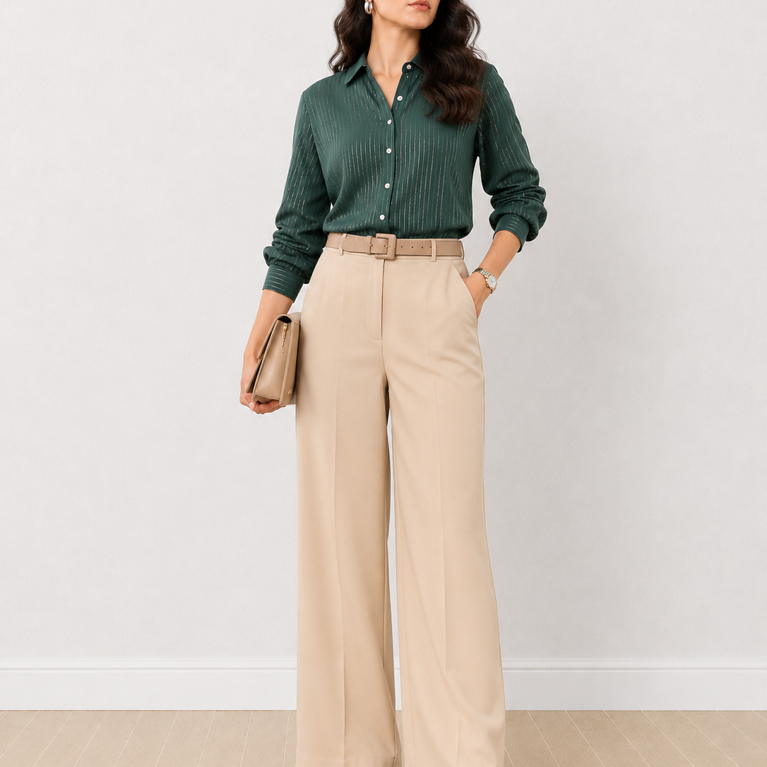 Daphne Striped Viscose Party Shirt
