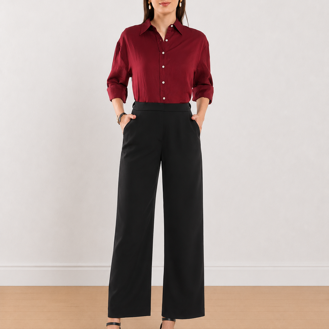 Carlota Maroon Oversized Party Shirt