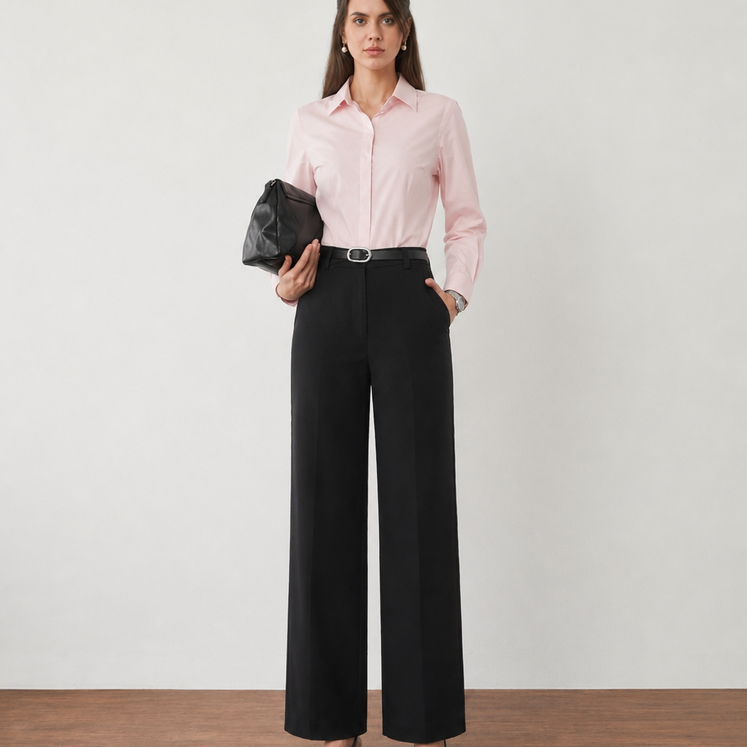 Faye Cotton Flat Front Pants