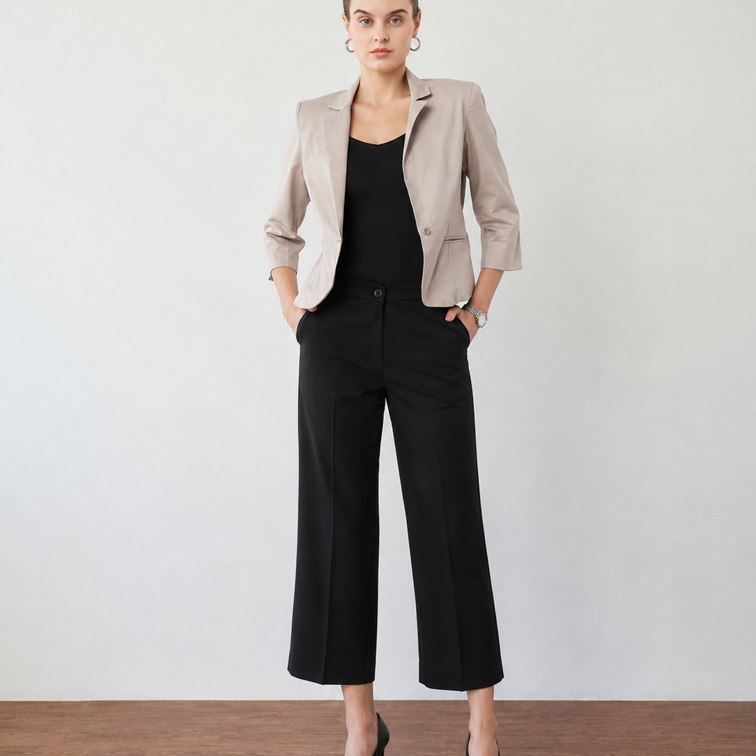 Faith Cropped Cotton Blazer