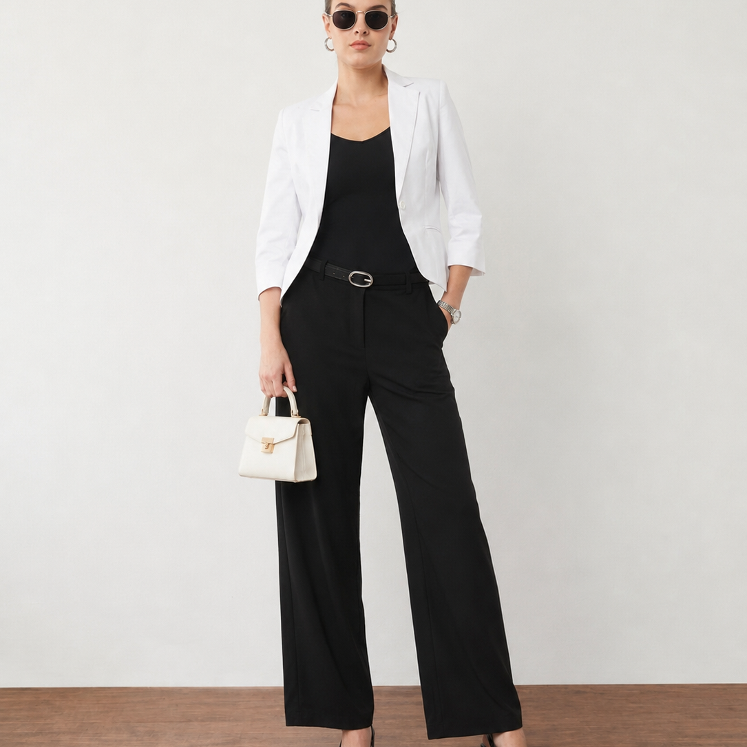 Faith Cropped Cotton Blazer