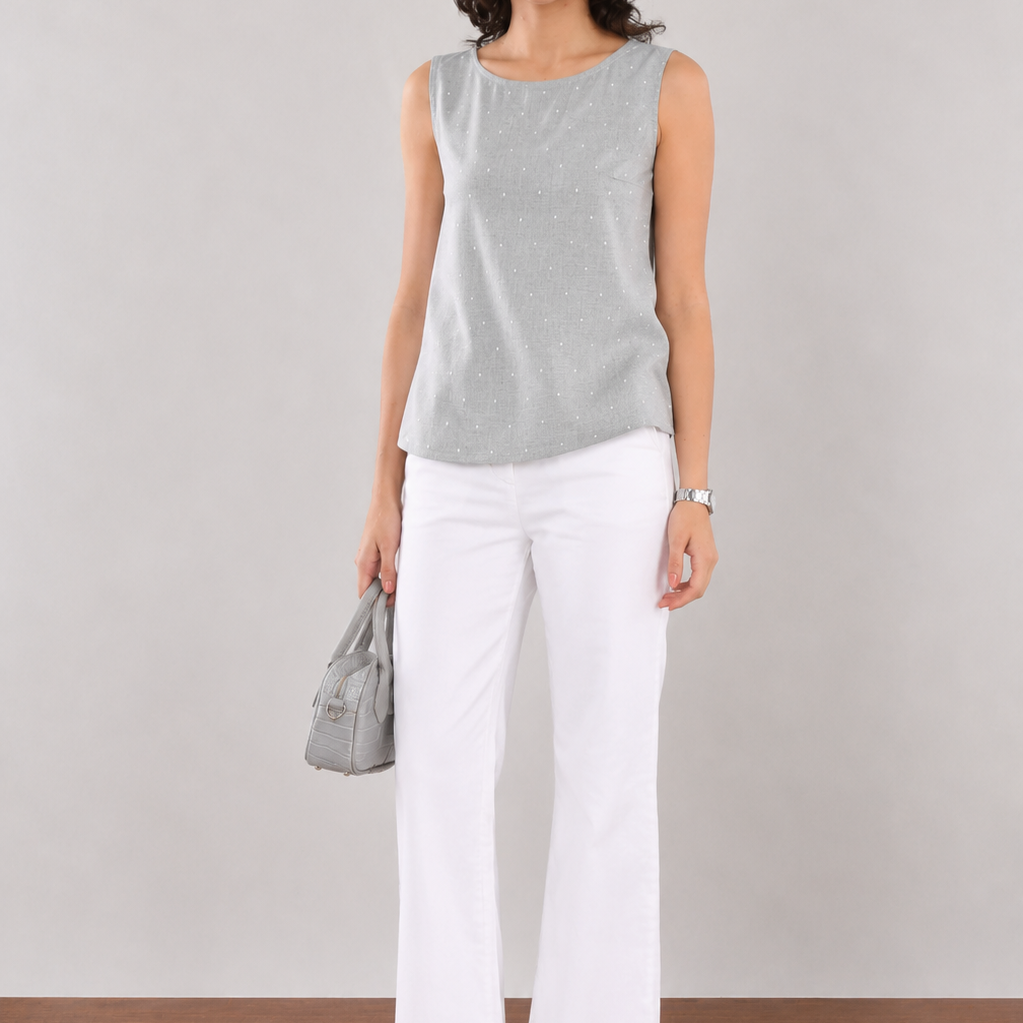 Easel Soft Linen White Formal Pants