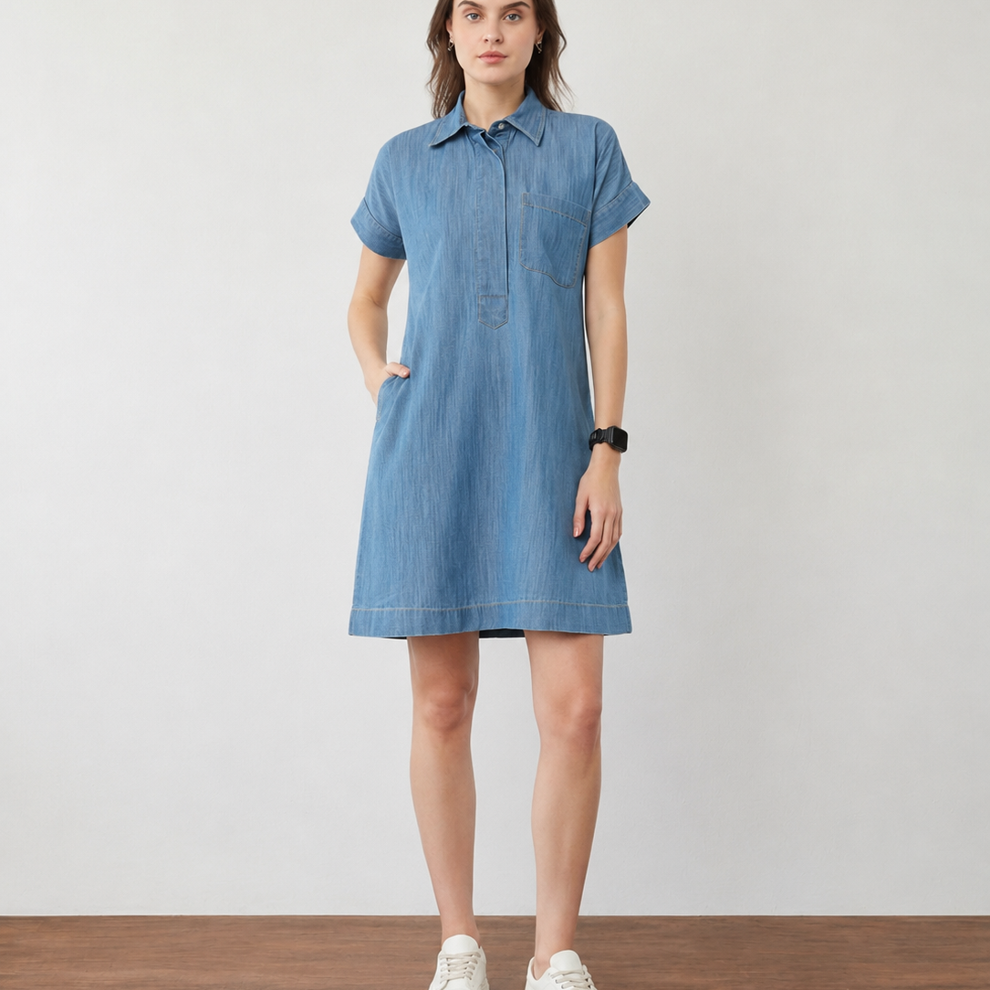 Fauna Denim Shift Dress
