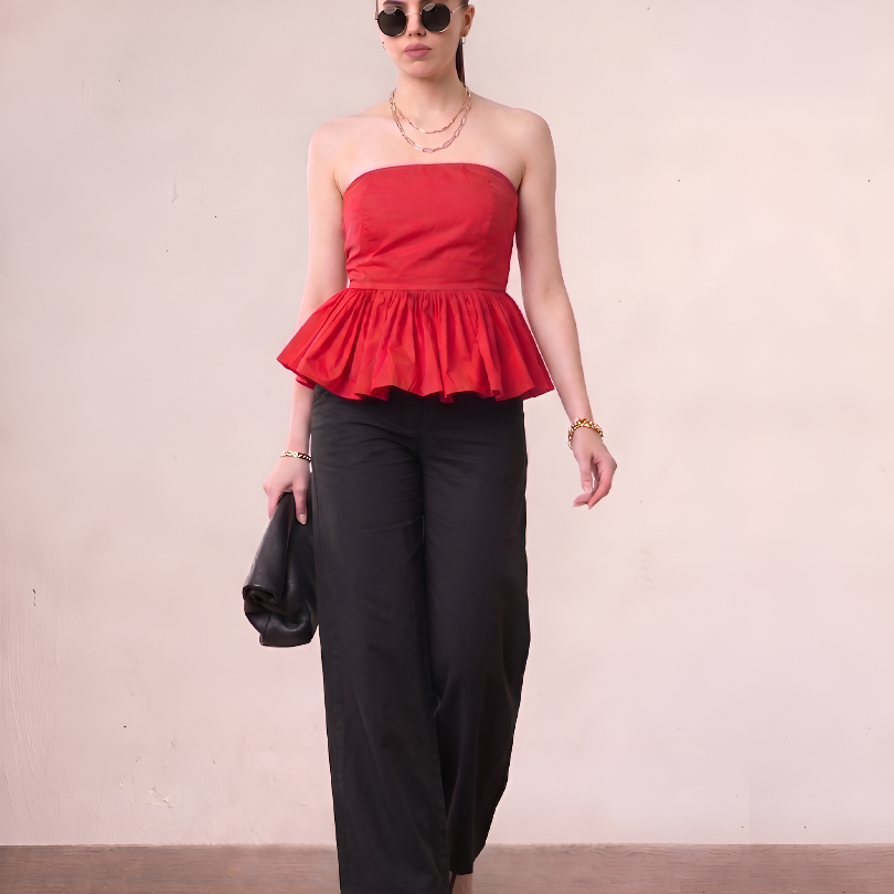 Gemma Cotton Strapless Top