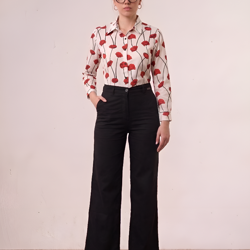 Greth Red Floral Print Shirt