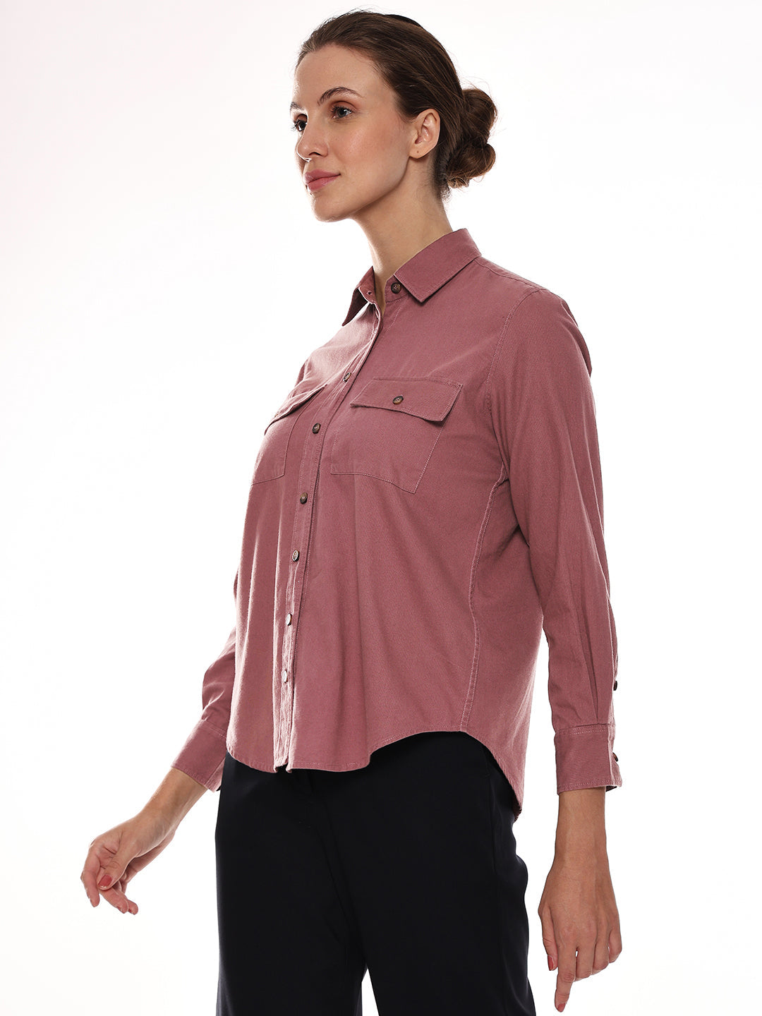 Left Side View of a Lisbon Fit Women's Shirt - from Gazillion