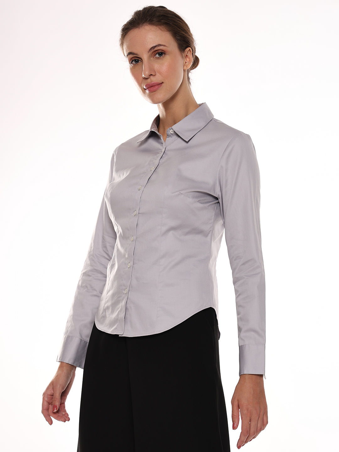 Left Side View of a Munich Fit Women's Shirt from Gazillion