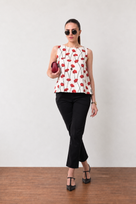 Gaya Red Floral Print Top