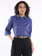 Etsy Blue & Pink Stripes Cotton Formal Shirt