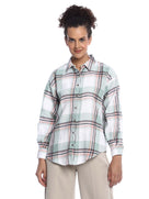 Beatrice Checks Oversized Brushed Cotton Shirt