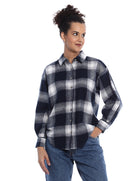 Bianca Checks Oversized Brushed Cotton Shirt