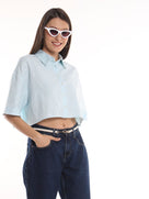 Carolina Sky Blue Cropped Shirt