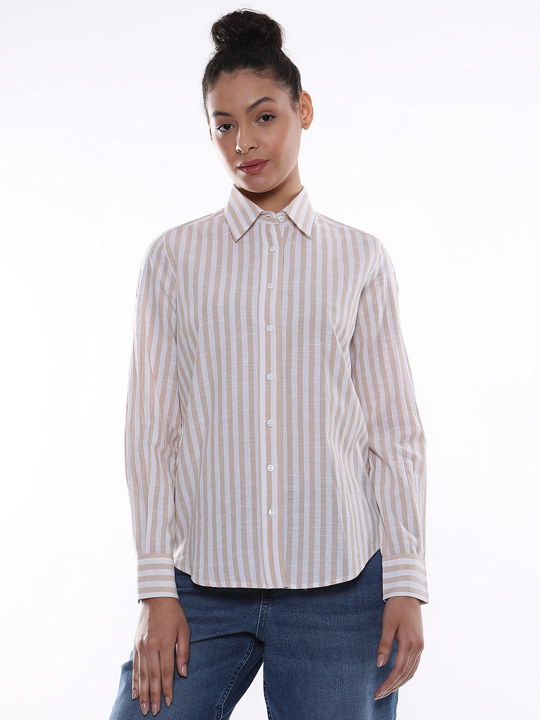 Amber Striped Cotton Formal Shirt