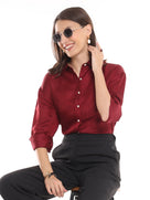 Carlota Maroon Oversized Party Shirt