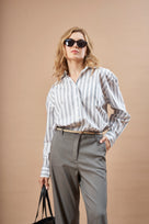 Delilah Stripped Cotton Oversized Shirt