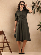 Diana Cotton Formal Midi Shirt Dress