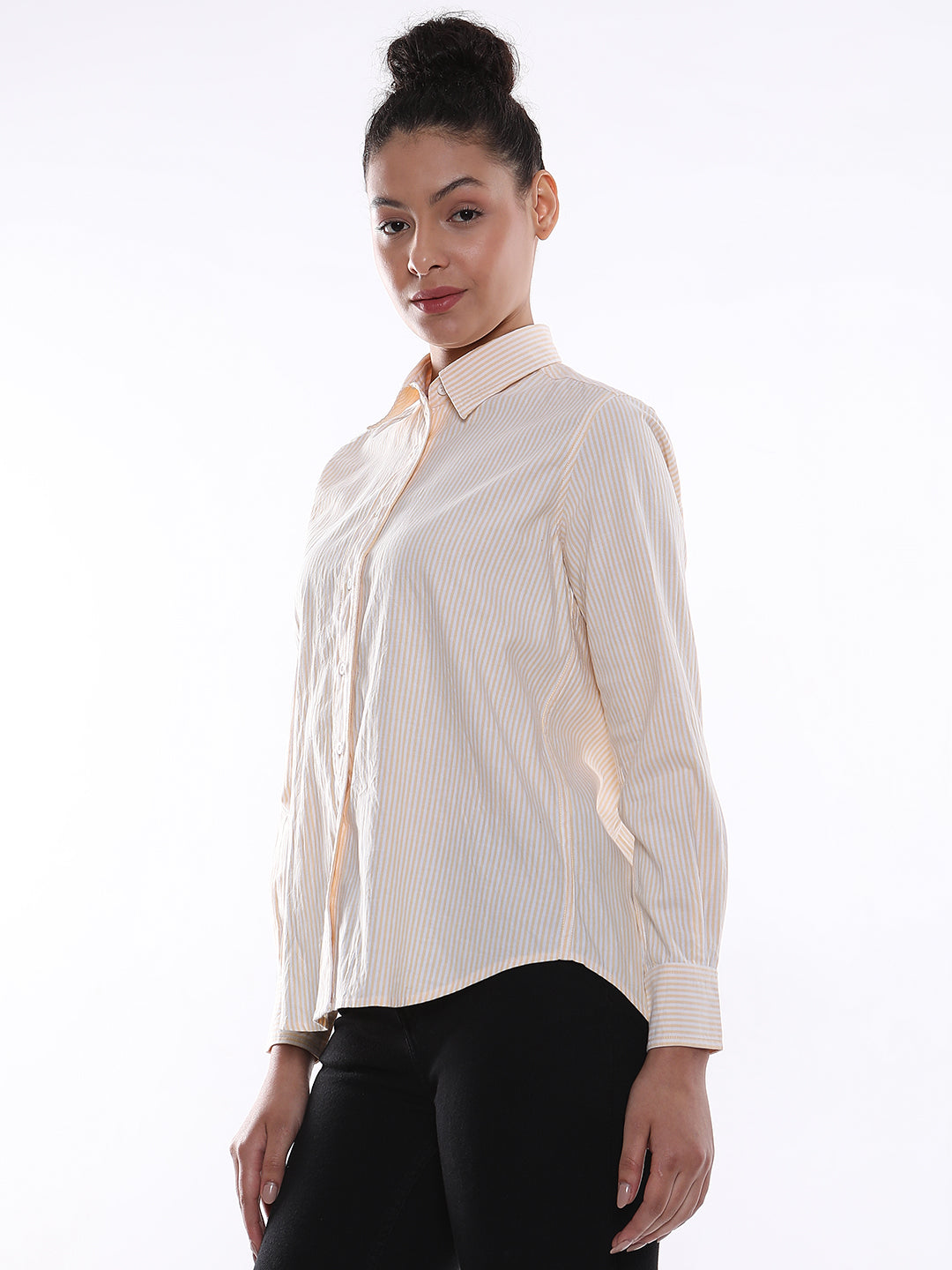 Aksa Striped Cotton Formal Shirt