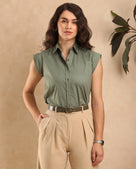 Darren Cap Sleeves Cotton Shirt