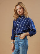 Darlina Striped Cotton Oversized Shirt