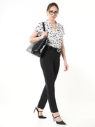 Galia Black & White Floral Printed Top