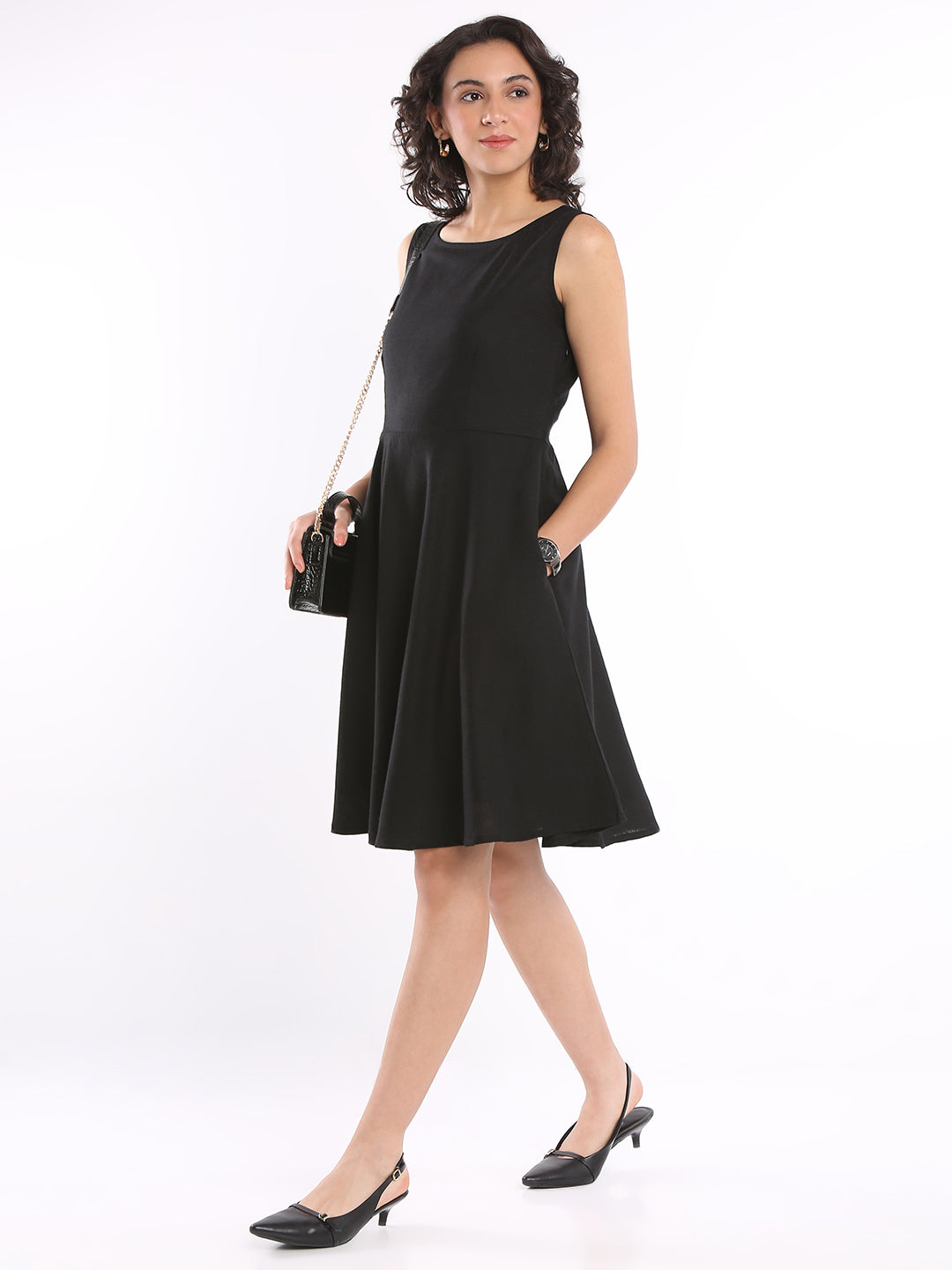 Emily Black Formal Soft Linen Dress