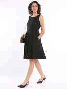 Emily Black Formal Soft Linen Dress