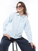 Folk Striped Cotton Shirt with Side Buttons