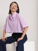 Christian Lavender Cropped Shirt