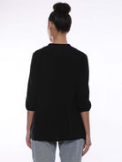 Alda Black Soft Viscose Loose Top for Women - Florence Fit from GAZILLION - Back Look