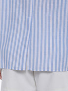 Amanda Blue & White Striped Cotton Oversized Shirt for Women - Copenhagen Fit from GAZILLION - Back Detail