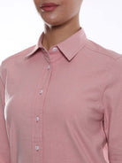 Anemone Light Pink Coloured Denim Long Shirt for Women - Rome Fit from GAZILLION - Front Detail