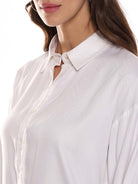 Angel White Soft Viscose Drop Shoulder Shirt for Women - Paris Fit from GAZILLION - Front Detail