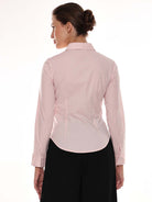 Anna Baby Pink Cotton Formal Shirt for Women - Munich Fit from GAZILLION - Back Look