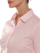 Anna Baby Pink Cotton Formal Shirt for Women - Munich Fit from GAZILLION - Front Detail