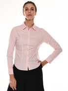 Anna Baby Pink Cotton Formal Shirt for Women - Munich Fit from GAZILLION - Front Look