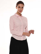 Anna Baby Pink Cotton Formal Shirt for Women - Munich Fit from GAZILLION - Right Side Look