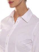 Anna White Cotton Formal Shirt for Women - Munich Fit from GAZILLION - Front Detail